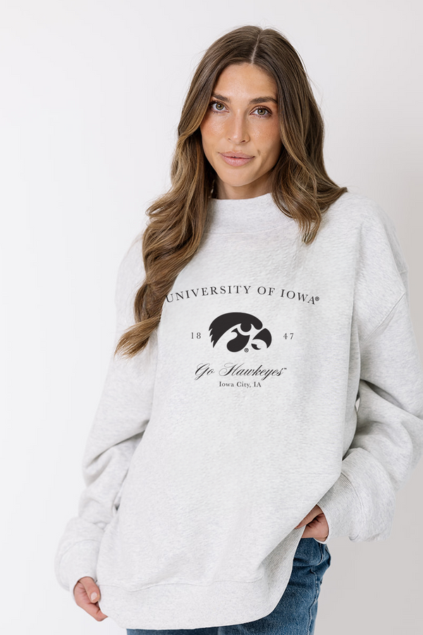 Go Hawkeyes University of Iowa Embroidered Mock Neck