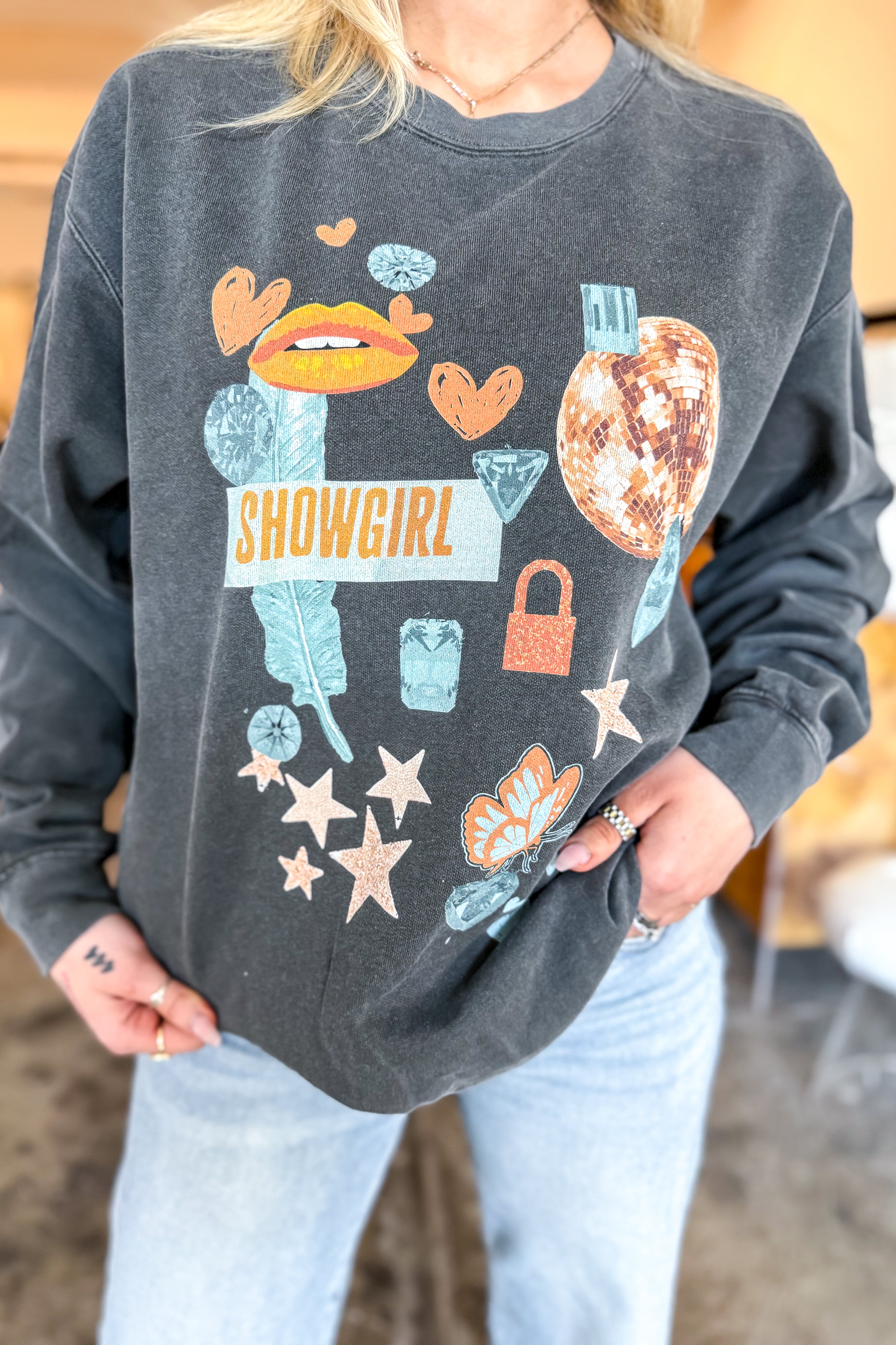 Showgirl Collage Sweatshirt - Girl Tribe Co.