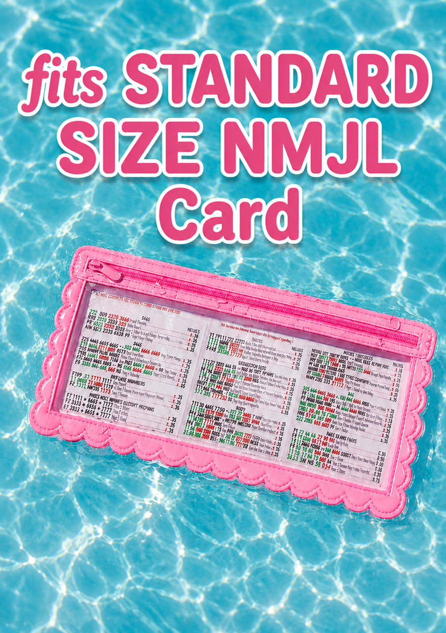 mahjong card sleeve Mahjong Card Holder - Fits Full Set of Mahjong Cards, Snap Closure, Expandable Leather Body, Game Night Accessory - Navy Blue