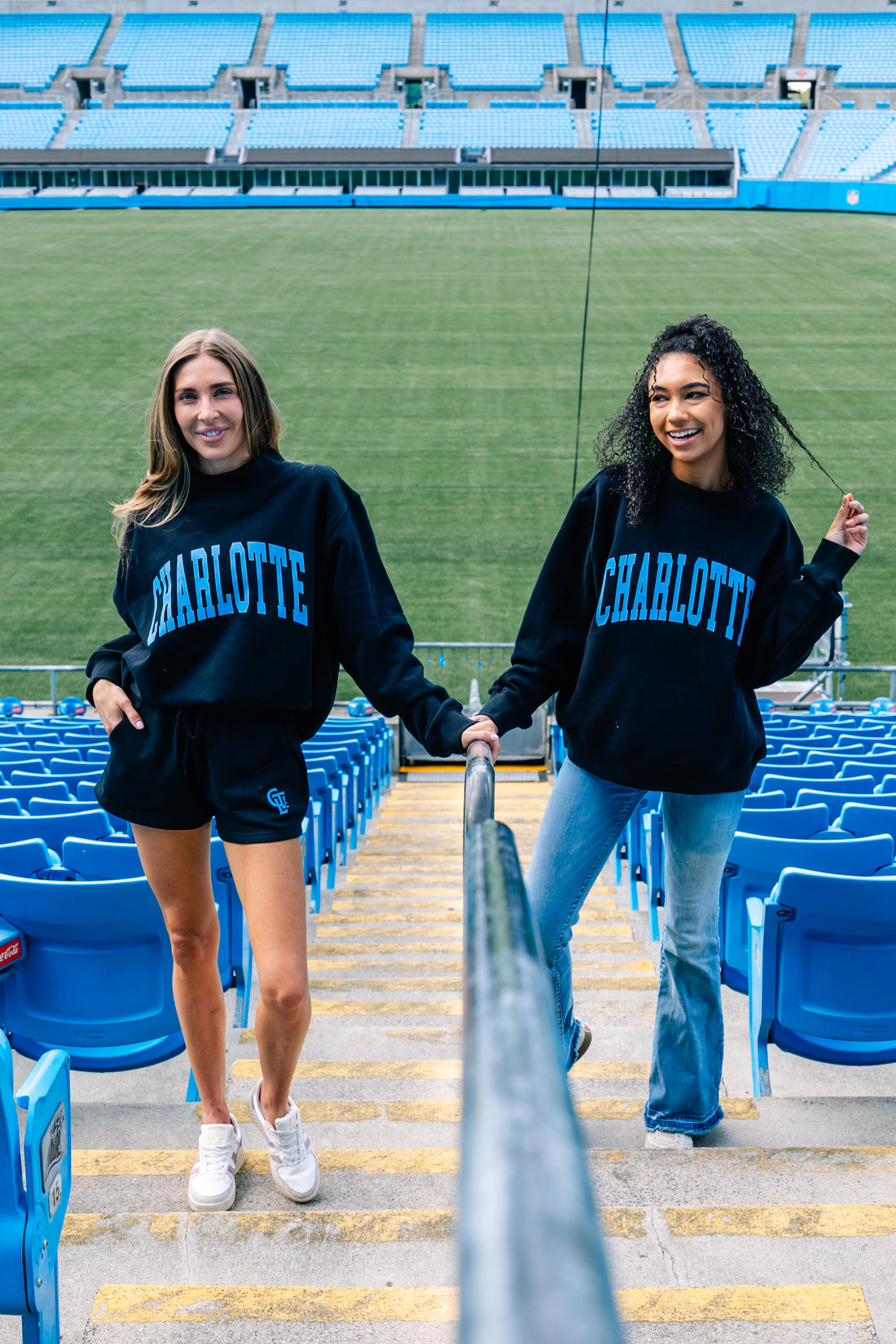 Charlotte FC x Girl Tribe Block Mock Neck in Black
