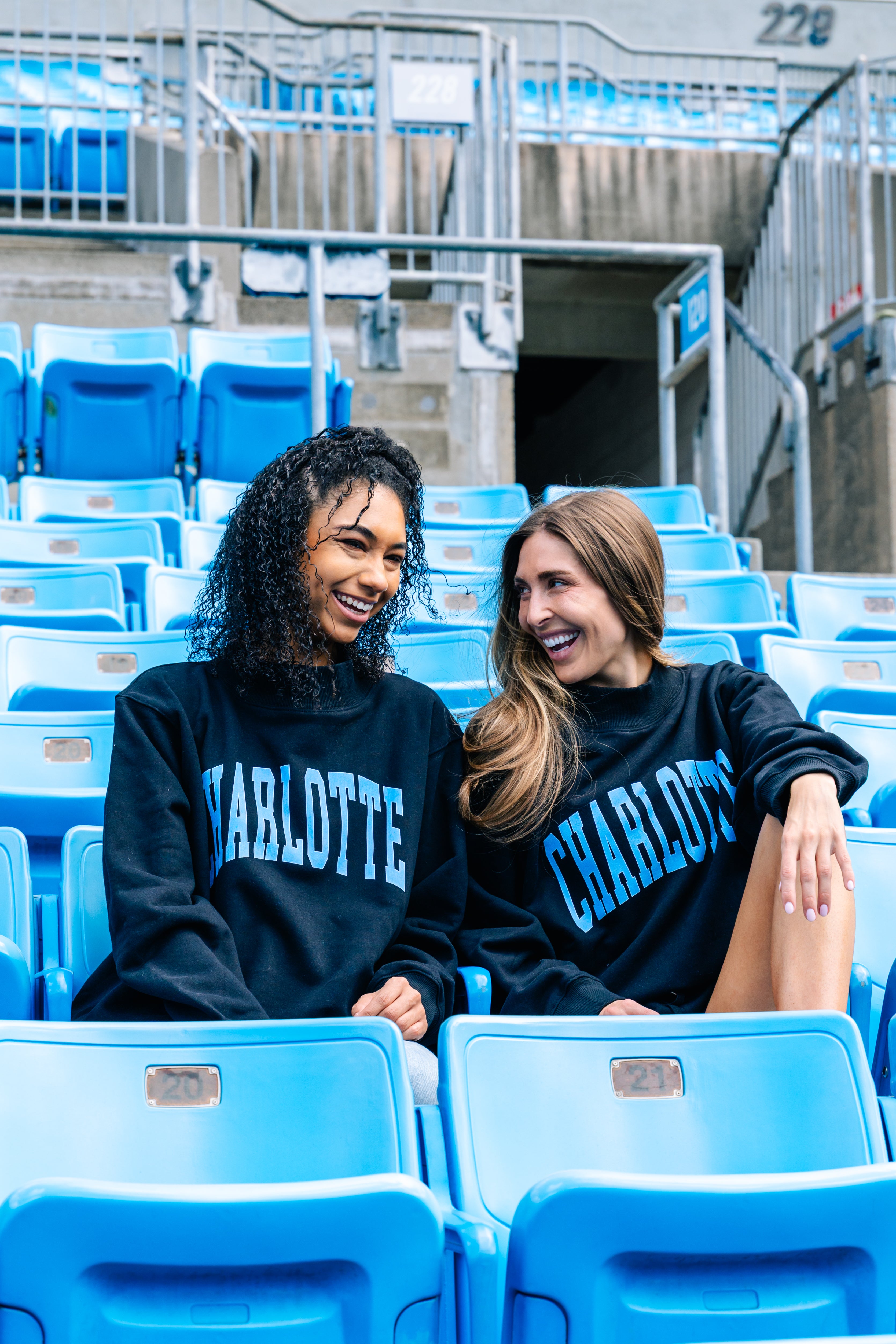 Charlotte FC x Girl Tribe Block Mock Neck in Black