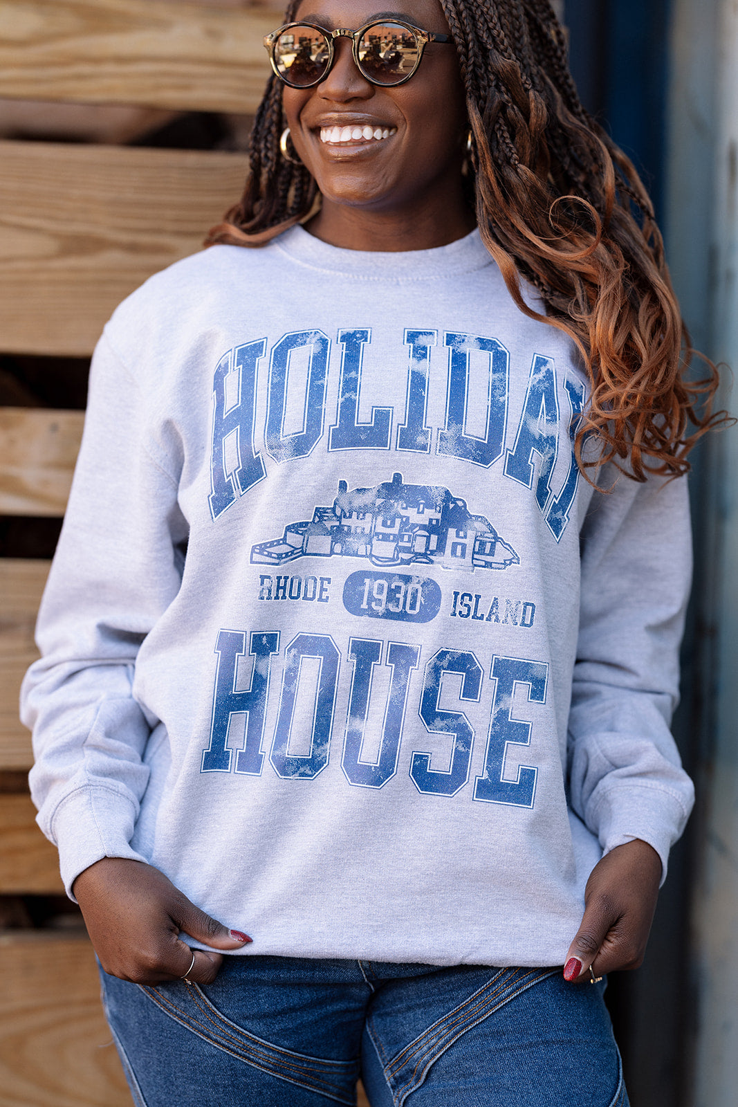 Holiday House with Dark Navy