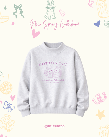 Cottontail Candy Co Mock Neck in Ash