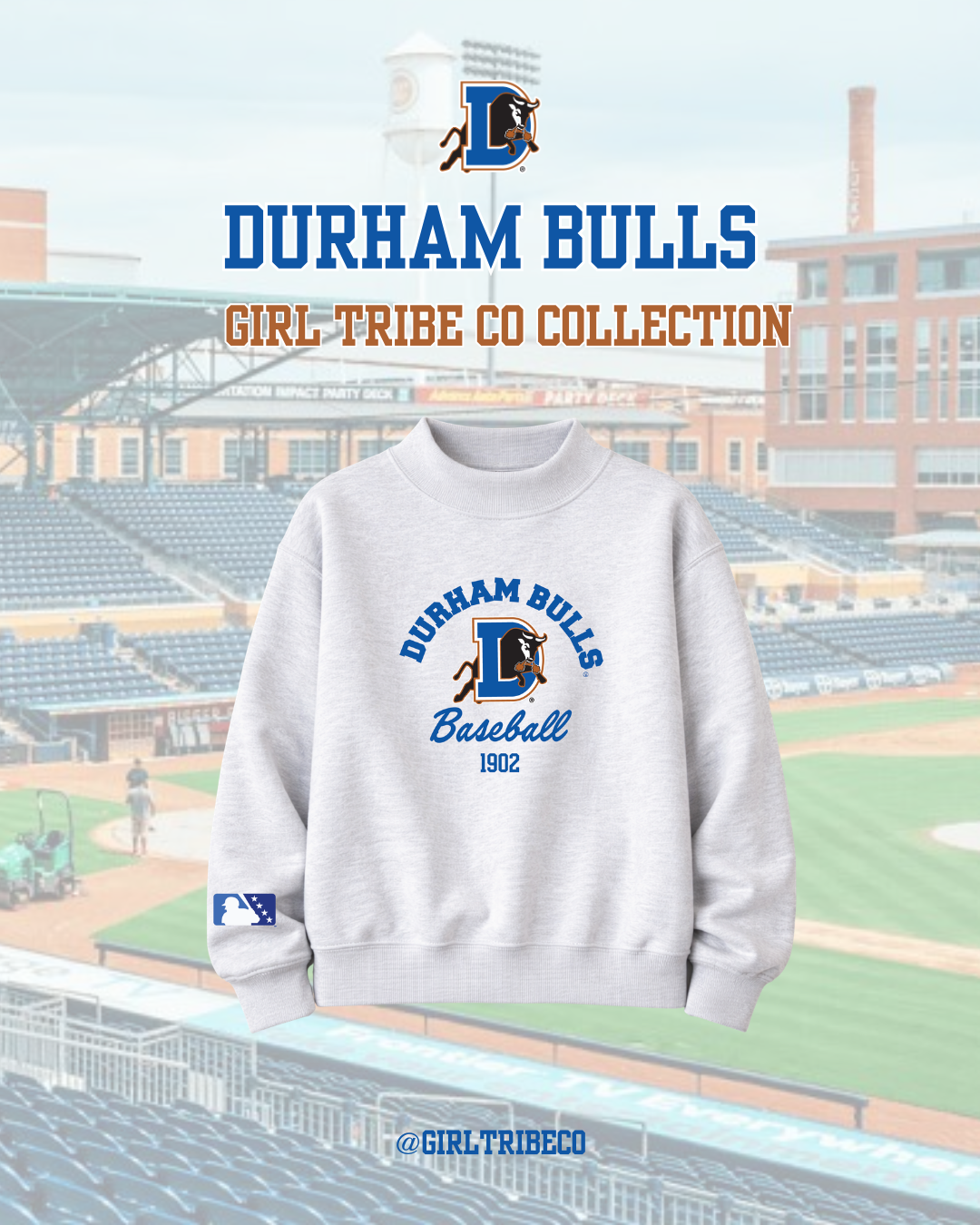 Durham Bulls x Girl Tribe Co Ash Mock Neck