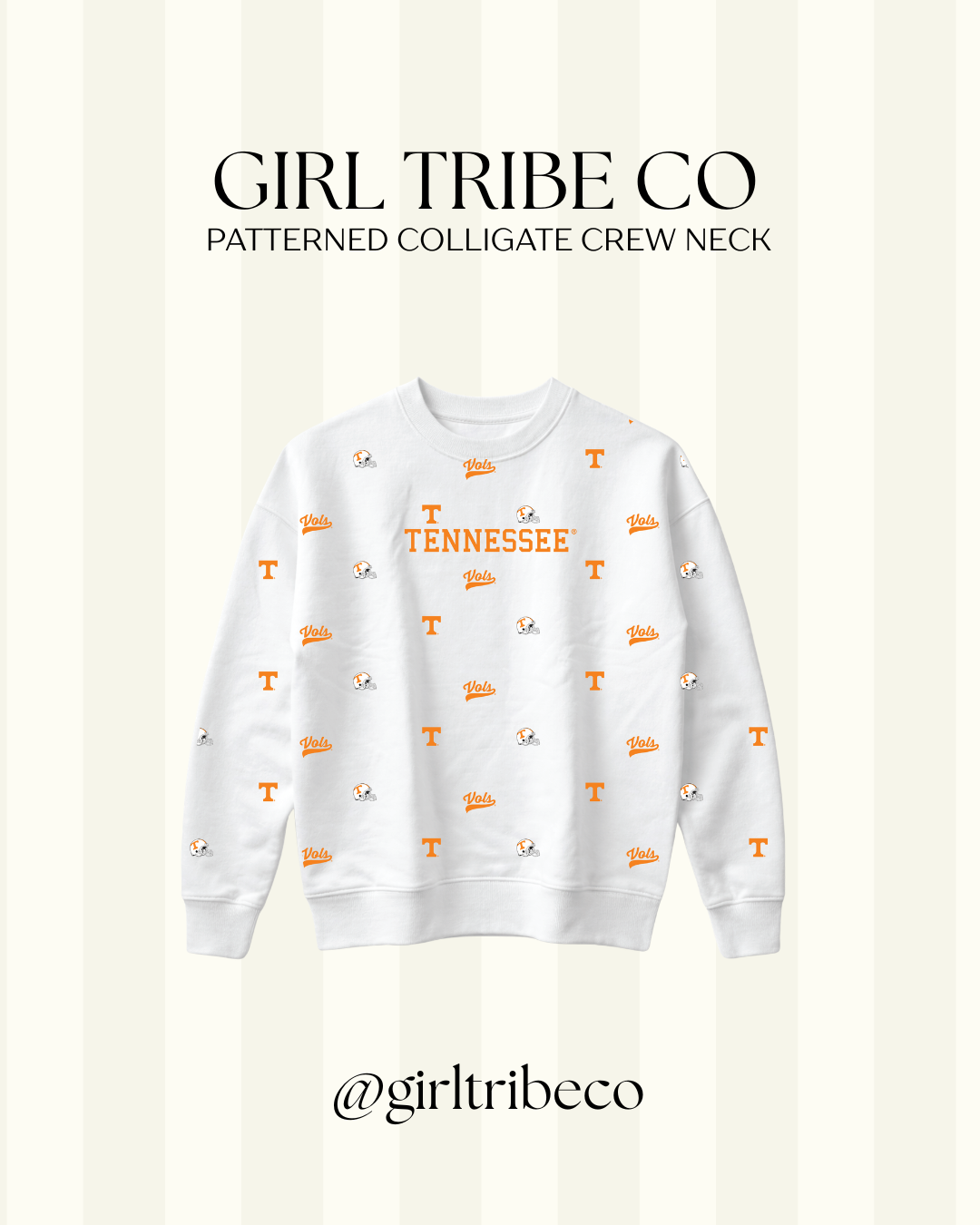 University of Tennessee Logo Embroidered Crewneck