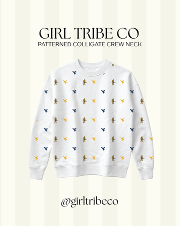 West Virginia University Logo Embroidered Crewneck