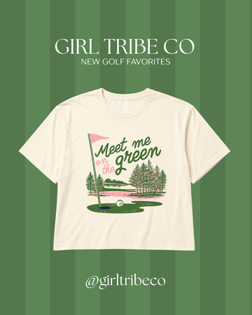 Meet Me On The Green Illustrated Crop Tee