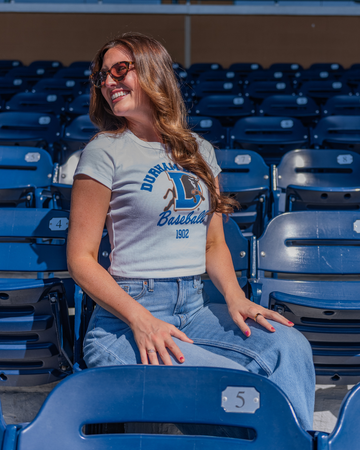 Durham Bulls x Girl Tribe Co White Baby Tee