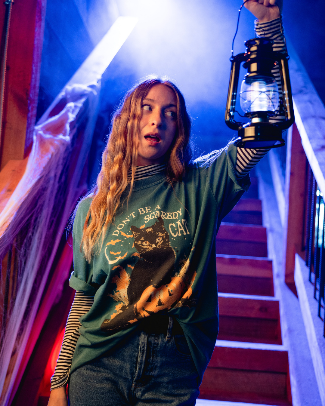 Don't Be a Scaredy Cat Tee in Emerald