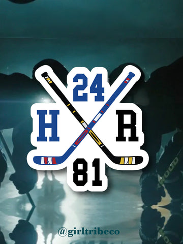 24 X 81 Hockey Sticks Sticker, rivals-to-lovers hockey romance merch by Girl Tribe Co.