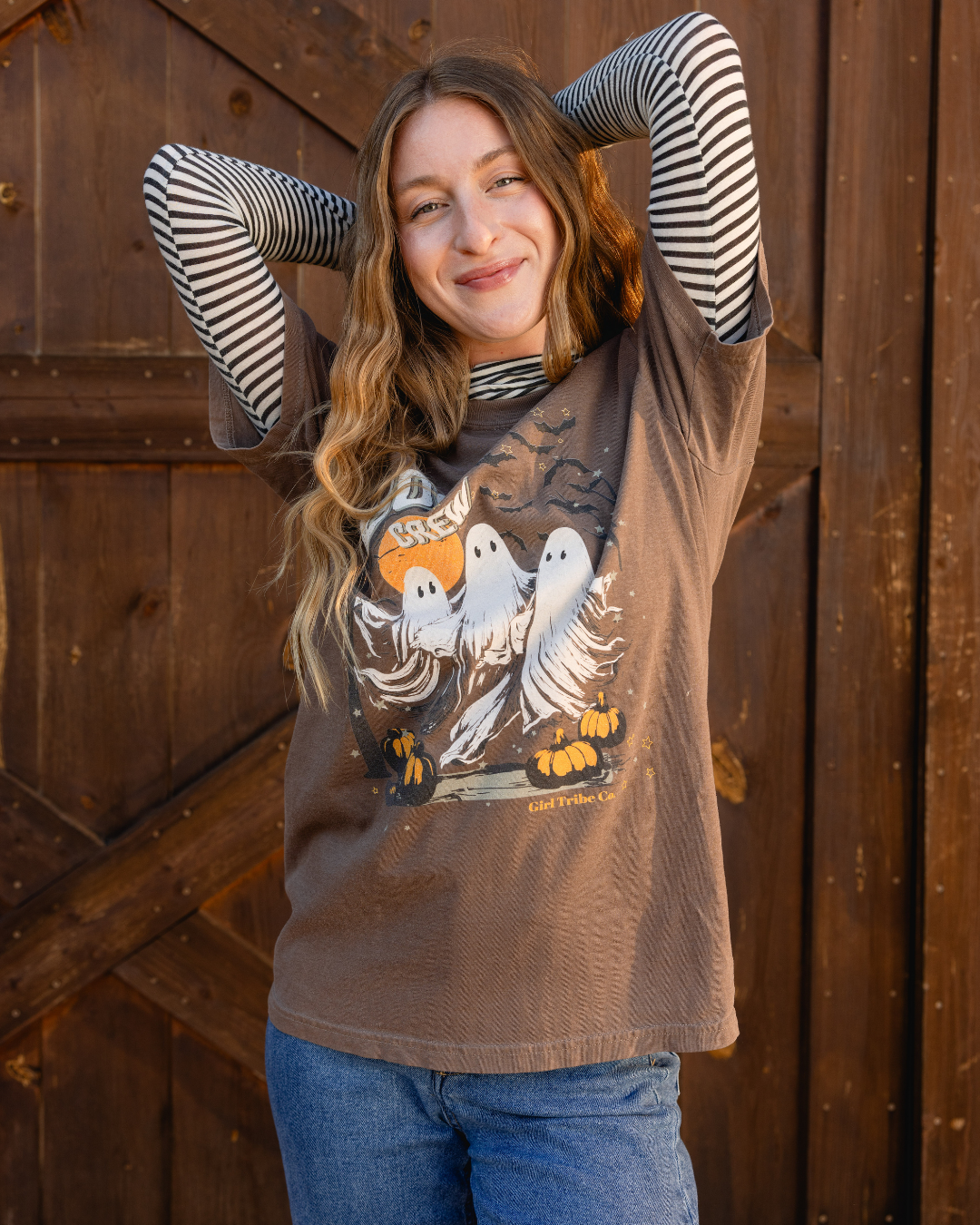 Boo Crew Tee in Espresso Brown