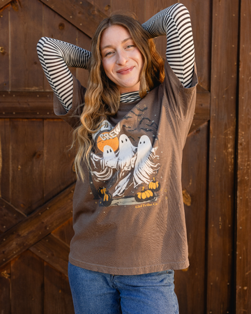 Boo Crew Tee in Espresso Brown