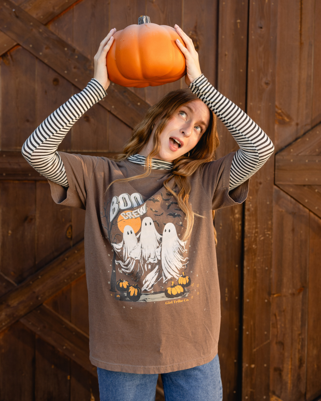 Boo Crew Tee in Espresso Brown