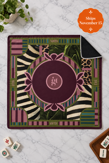 Zebra Print Mahjong Mat 33"x33"
