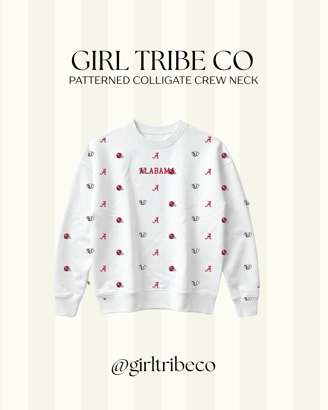 University of Alabama Logo Embroidered Crewneck