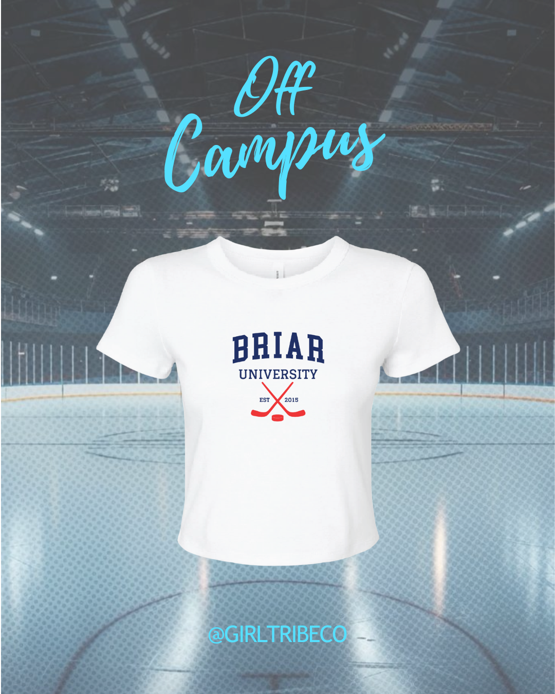 Briar University White Baby Tee