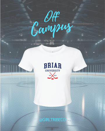 Briar University White Baby Tee