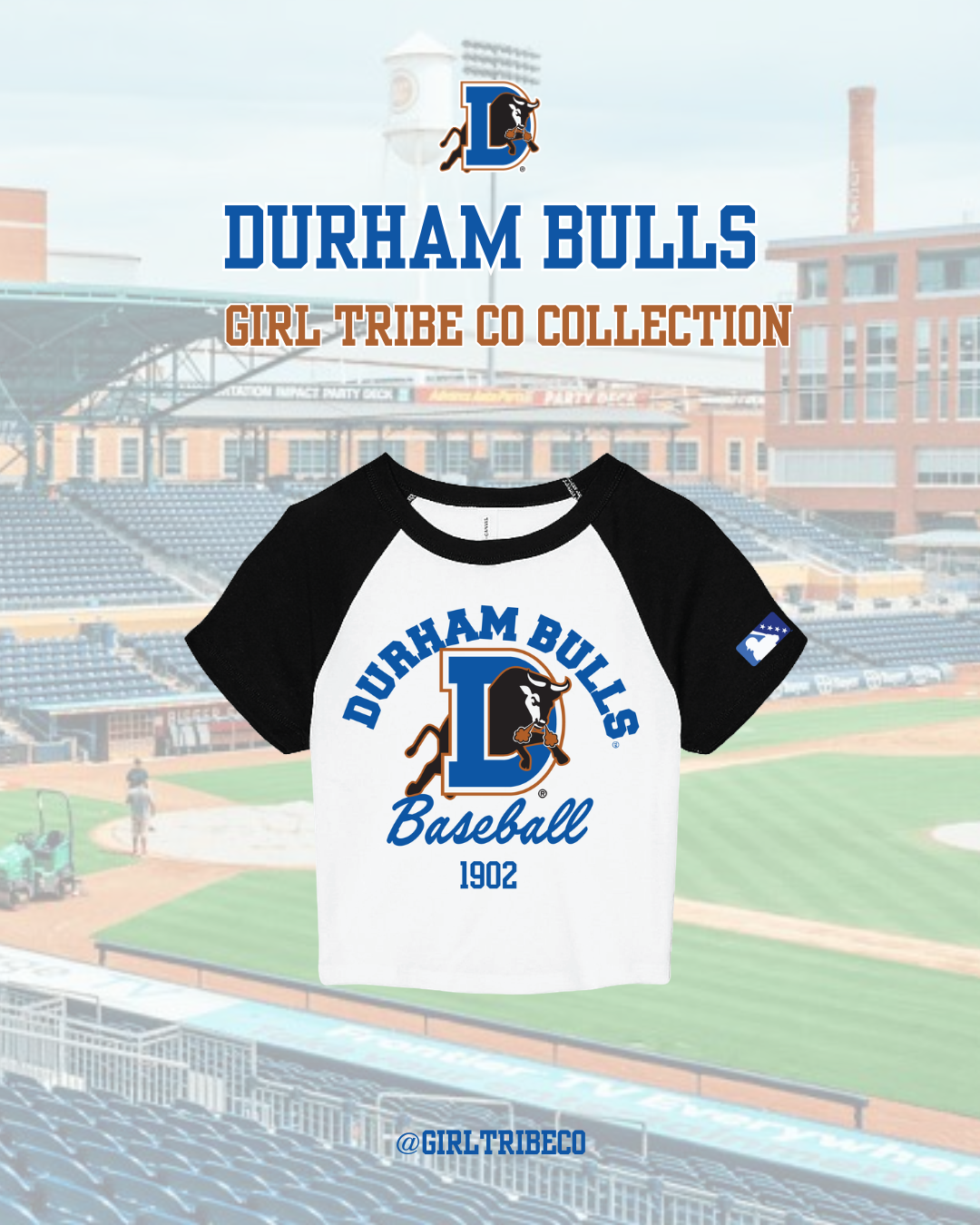 Durham Bulls x Girl Tribe Co Raglan Baby Tee