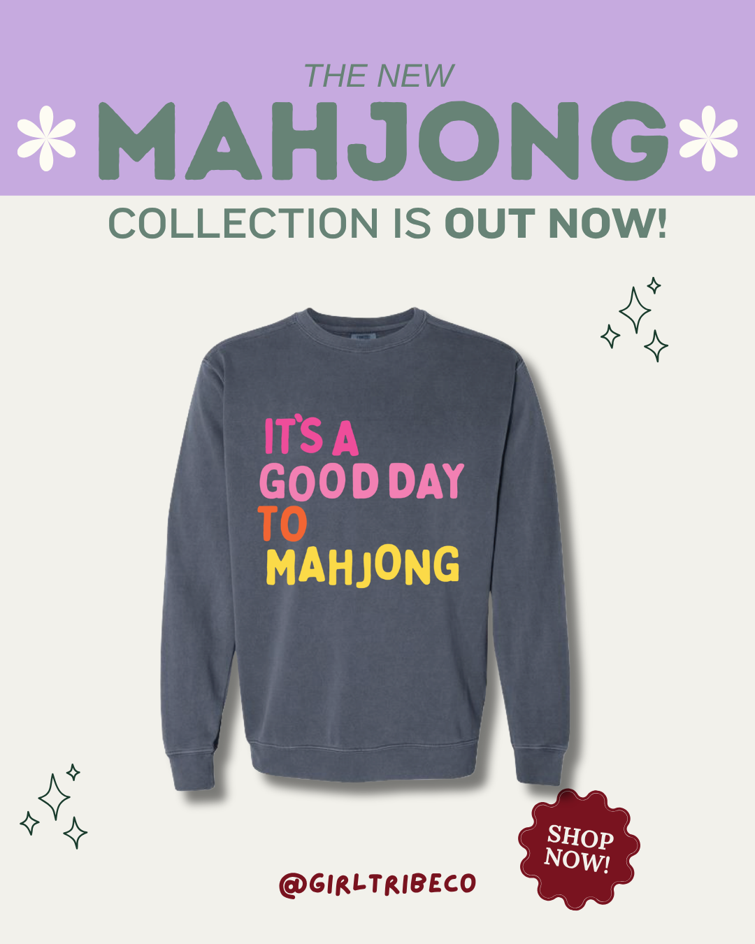 It's A Good Day To Mahjong Denim Sweatshirt