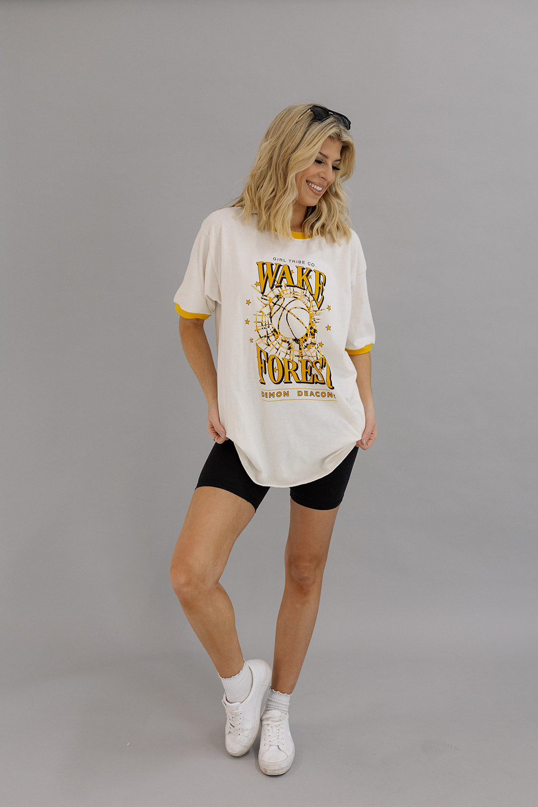 Wake Forest University: Tie Dye Ringer Tee in White