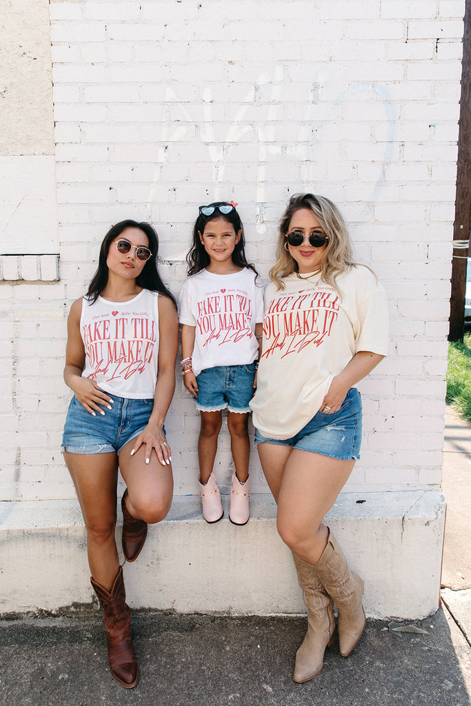 Youth Fake It Till You Make It Tee - Girl Tribe Co. Miss Americana Collection