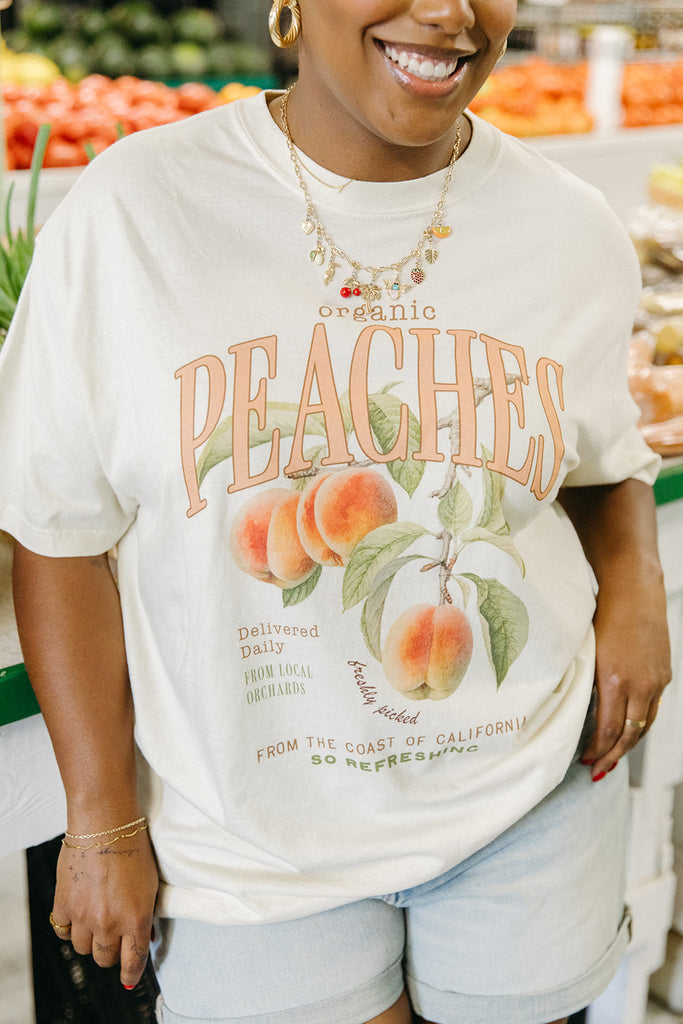 Organic Peaches Tee- Girl Tribe Co. Farmer's Market Collection