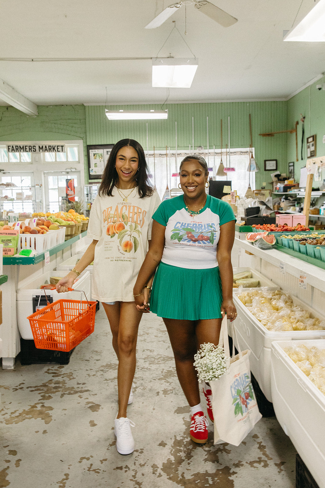 Fresh Cherries Baby Tee- Girl Tribe Co. Farmer's Market Collection