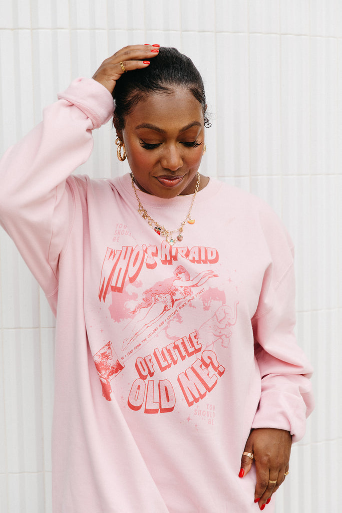 Pale pink ladies sweatshirt sale