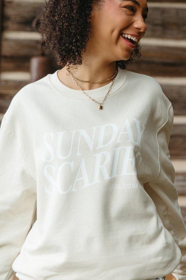 Sunday Scaries Sweatshirt In Vanilla Milkshake - Girl Tribe Co. Spooky Szn Collection