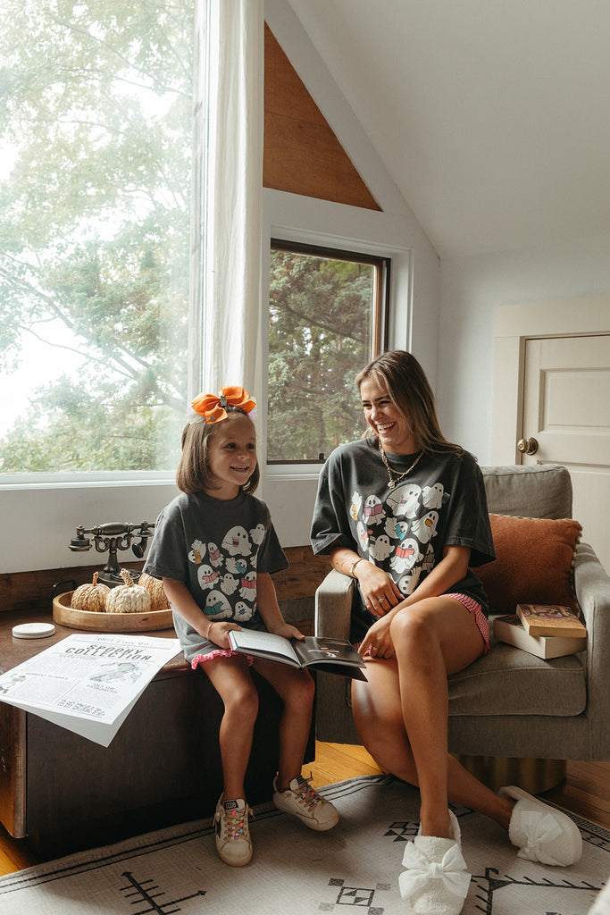 Youth Ghost Book Tee - Girl Tribe Co. Spooky Szn Collection