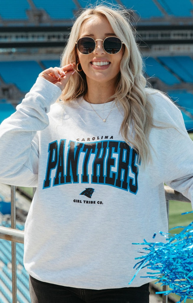 Carolina Panthers Block Sweatshirt - Carolina Panthers x Girl Tribe Co. Collection
