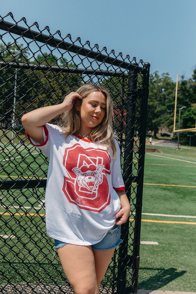 NC State Block Ringer Tee - NC State x Girl Tribe Co. Collection