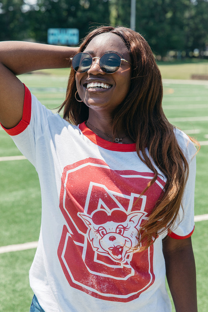 NC State Block Ringer Tee - NC State x Girl Tribe Co. Collection