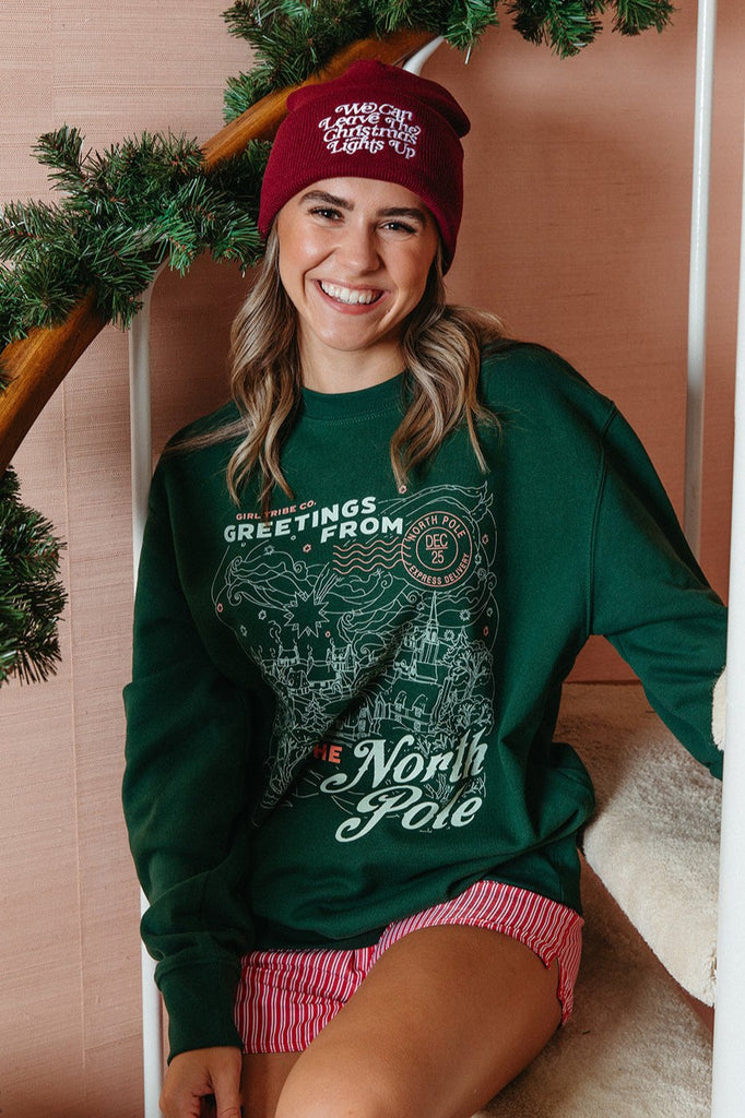 Greetings From The North Pole Sweatshirt - Girl Tribe Co. Holiday Collection