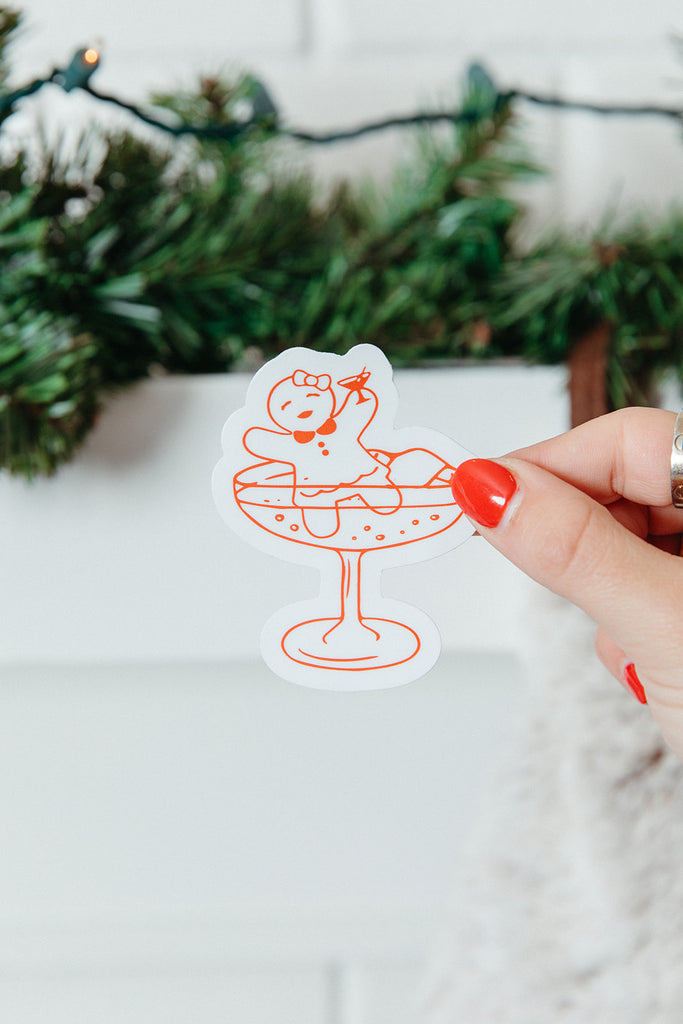 Gingerbread Martini Sticker - Girl Tribe Co. Holiday Collection