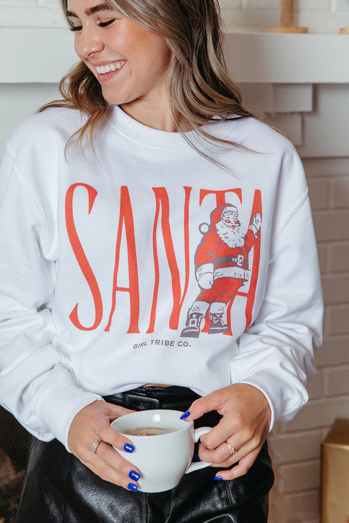 Santa Sweatshirt - Girl Tribe Co. Holiday Collection