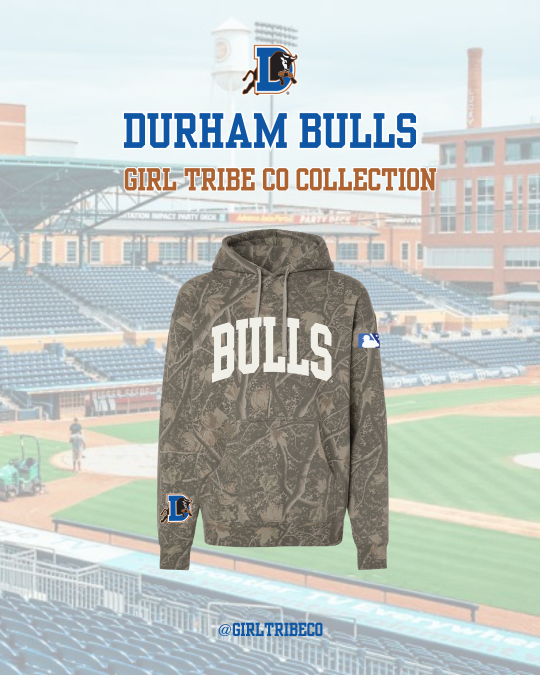 Durham Bulls x Girl Tribe Co Camo Hoodie
