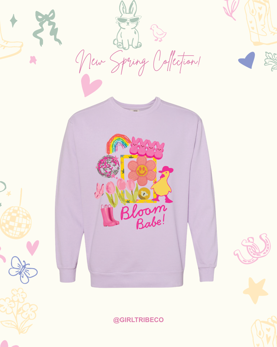 Bloom Babe Collage Sweatshirt in Orchid