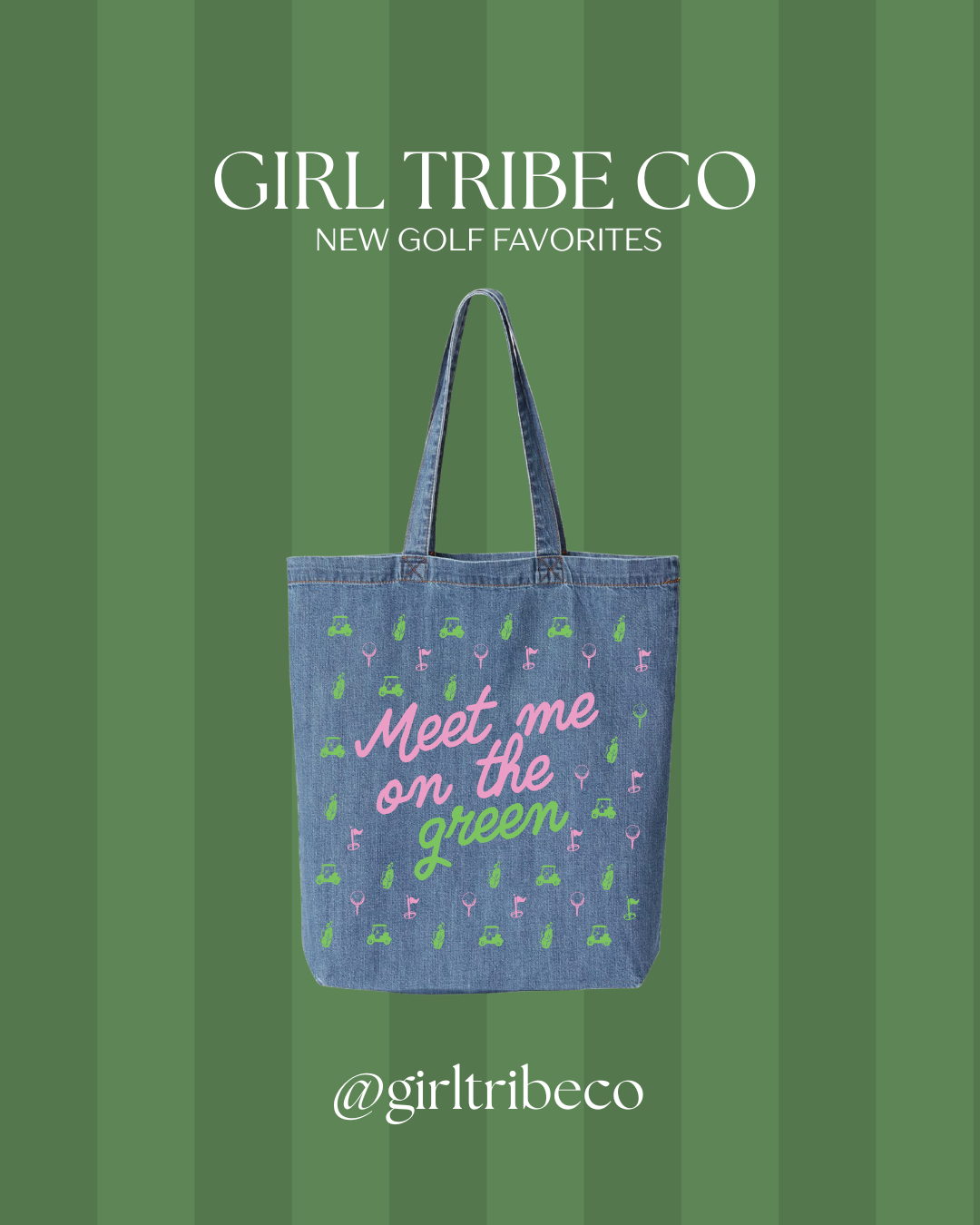 Meet Me On The Green Tote in Denim