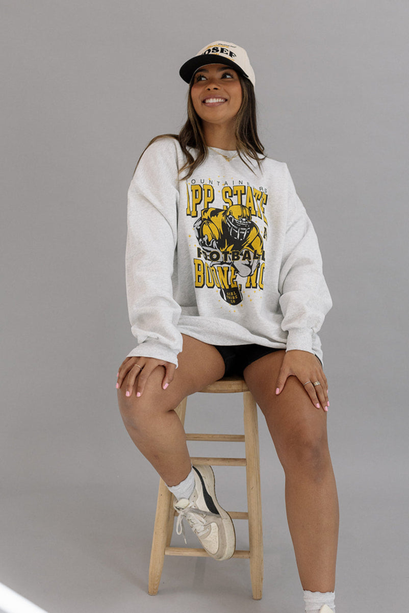 Appalachian State University: App State Football Retro Sweatshirt- Girl Tribe Co. ASU X Girl Tribe 