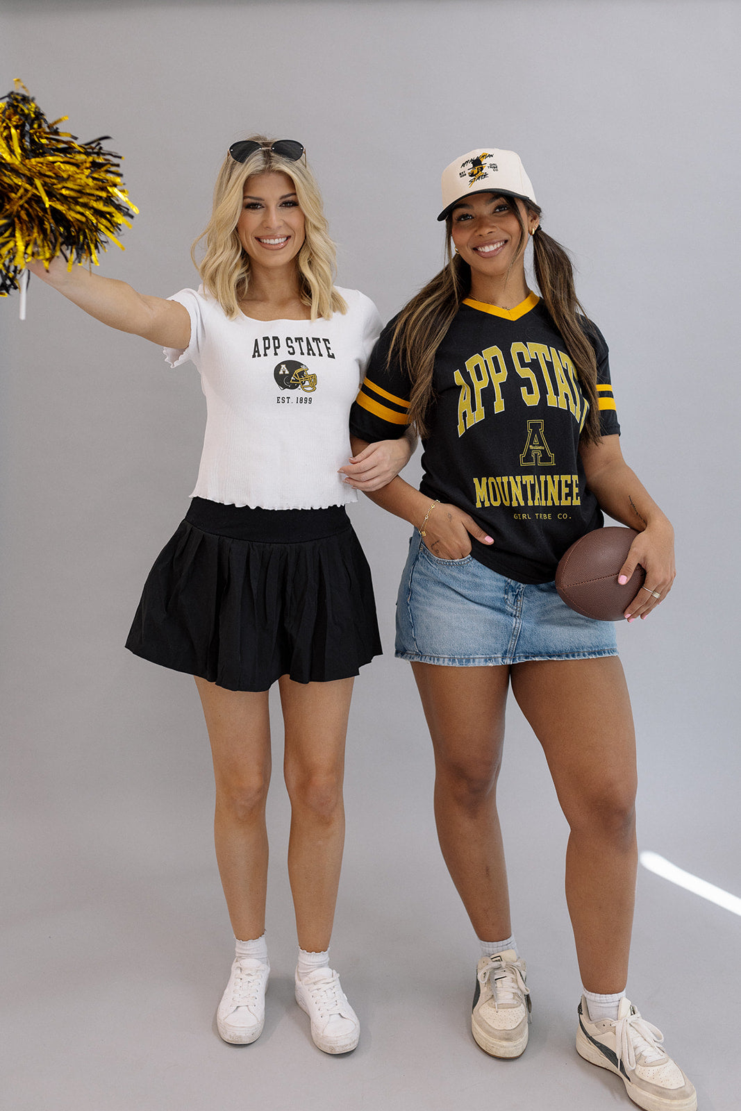 Appalachian State University: App State Helmet Baby Tee- Girl Tribe Co. ASU X Girl Tribe 