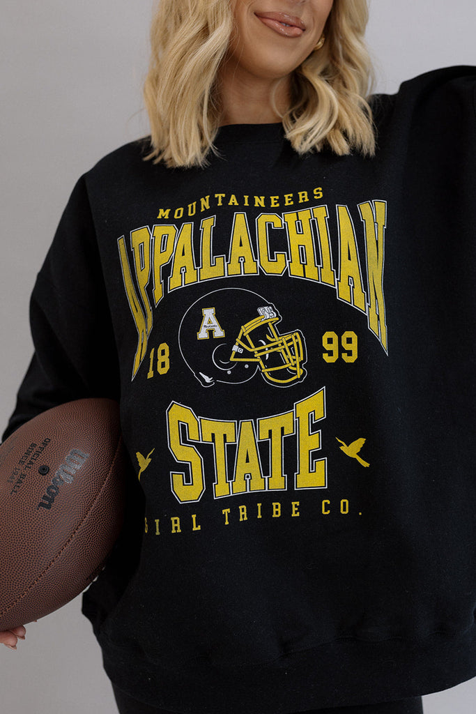 Appalachian State University: App State Helmet Sweatshirt- Girl Tribe Co. ASU X Girl Tribe 