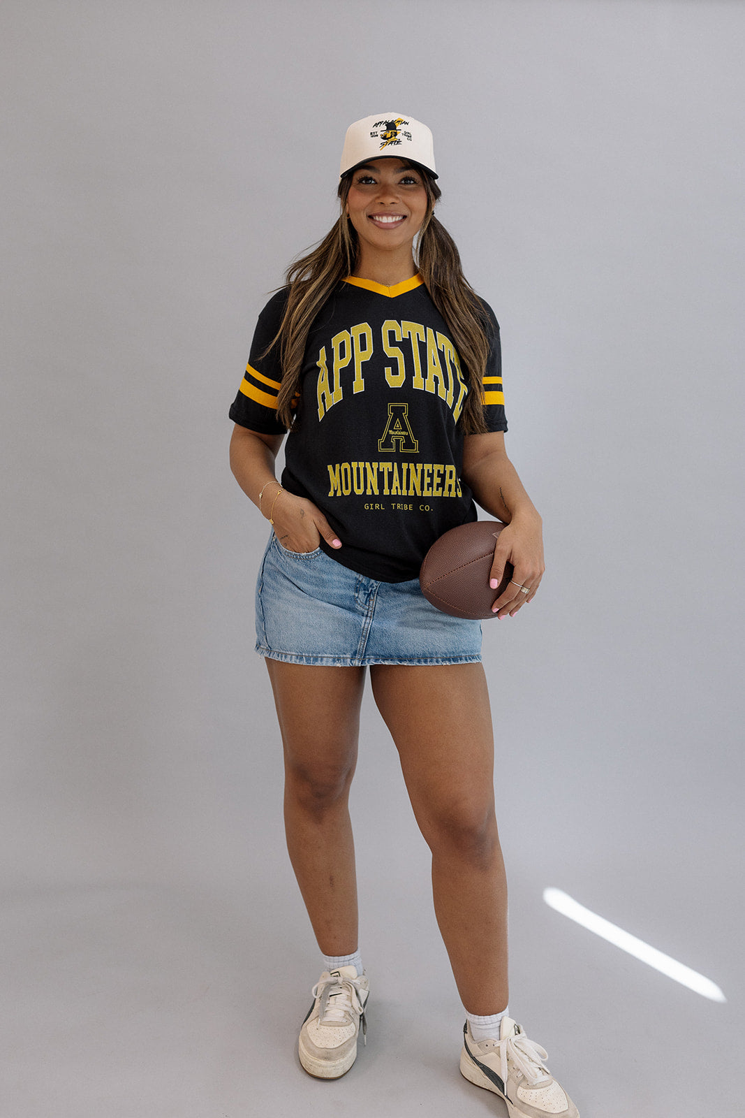 Appalachian State University: App State Lightning Bolt Two Toned Hat- Girl Tribe Co. ASU X Girl Tribe 