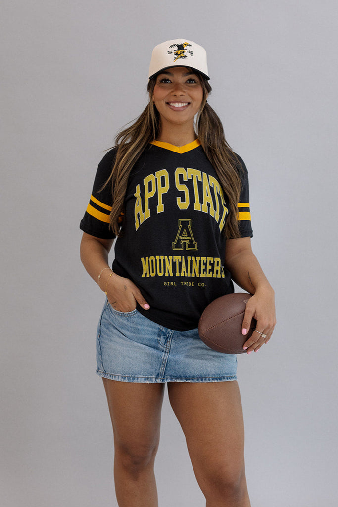 Appalachian State University: App State Varsity Tee- Girl Tribe Co. ASU X Girl Tribe 