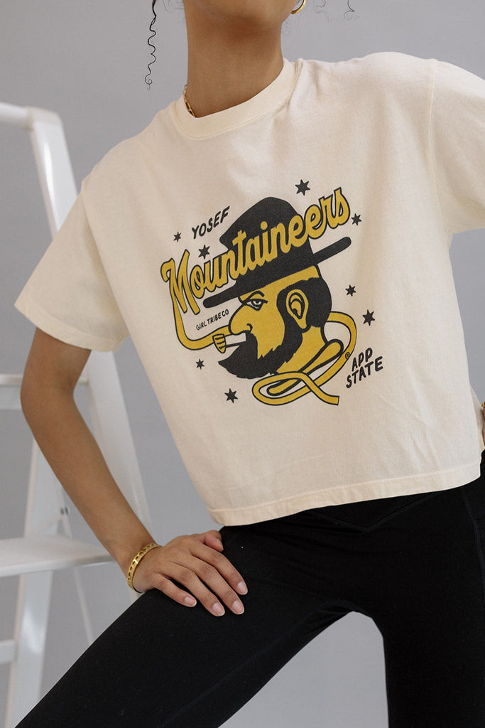 Appalachian State University: Mountaineers Concert Crop Tee- Girl Tribe Co. ASU X Girl Tribe 