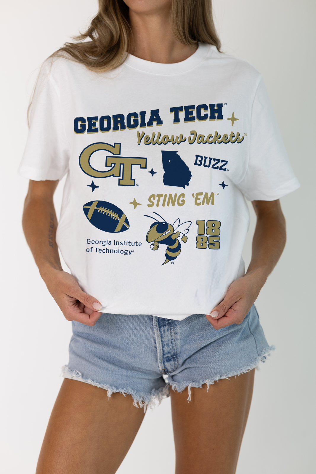 Georgia Tech Campus Collage Boxy Crop Tee