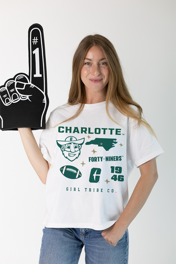 UNC Charlotte Campus Collage Boxy Crop Tee