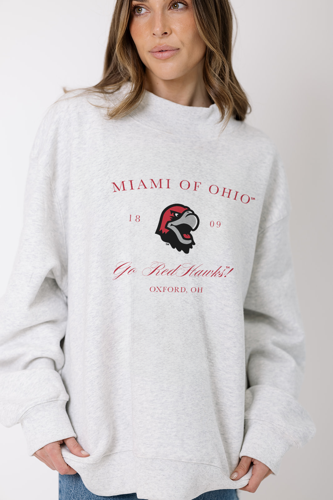 Miami University Embroidered Mock Neck