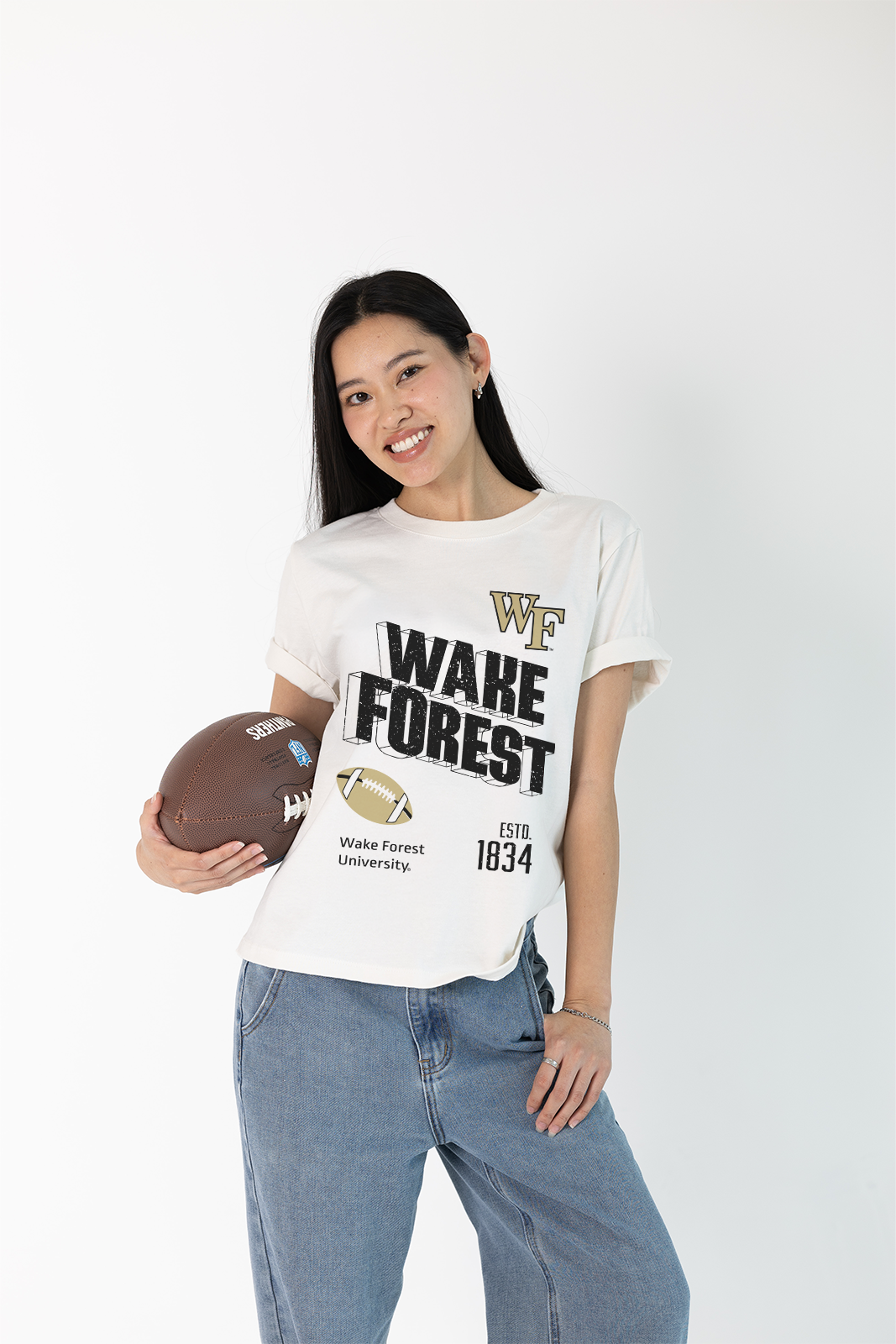Wake Forest University Vintage Womens Letter Tee