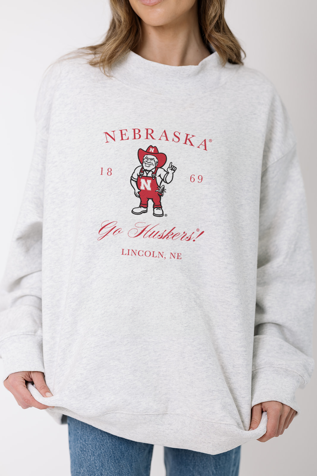University of Nebraska Go Huskers Embroidered Mock Neck